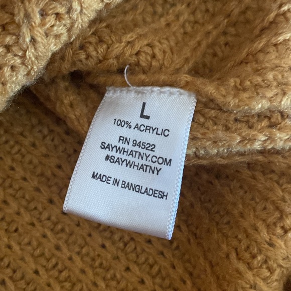 Say What Yellow Knitted Long Sleeve Dress size L - Picture 5 of 5